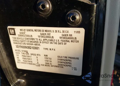 2006 Cadillac Escalade Esv Standard z USA, uszkodzony, nr VIN 3GYFK66N06G163661